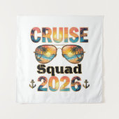 Tenture Équipe de croisière 2026 - Coucher de soleil rétro (Devant)