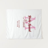 Tenture Équipe de mariée ajouter nom monogramme demoiselle (Devant (Horizontal))