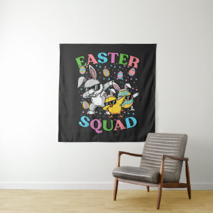 Tenture Équipe de Pâques Lapin Œuf Poussin Dab Équipage As