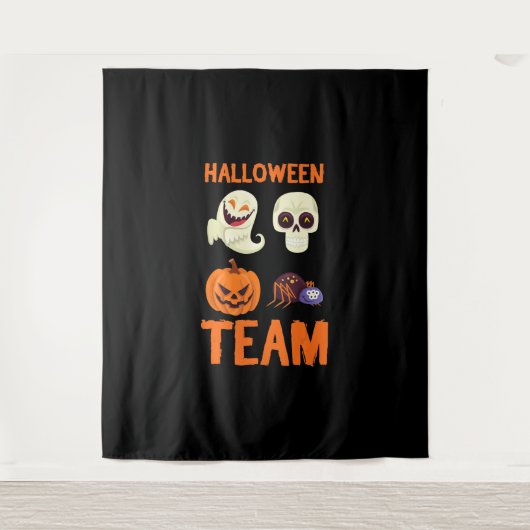 Tenture Équipe d'Halloween Squelette Citrouille Ghost Spid (Devant)