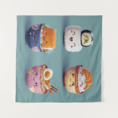 Tenture Équipe Kawaii Sushi & Ramen (Devant (Horizontal))