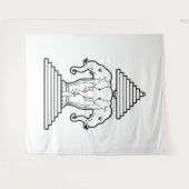 Tenture Erawan Three Headed Elephant Lao / Laos Flag (Devant (Horizontal))