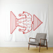 Tenture Erawan Three Headed Elephant Lao / Laos Flag (En situation (horizontale))