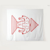 Tenture Erawan Three Headed Elephant Lao / Laos Flag (Devant (Horizontal))