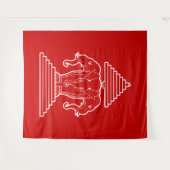 Tenture Erawan Three Headed Elephant Lao / Laos Flag (Devant (Horizontal))