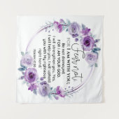 Tenture Esaïe 41:10 Crainte non violet Écriture florale (Devant (Horizontal))