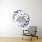 Tenture Esaïe 41:10 Crainte non violet Écriture florale (En situation)