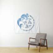 Tenture Esaïe 43:2 Vagues océaniques (En situation (horizontale))