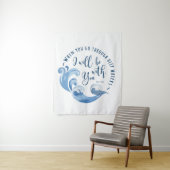 Tenture Esaïe 43:2 Vagues océaniques (En situation)