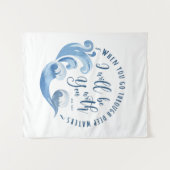 Tenture Esaïe 43:2 Vagues océaniques (Devant (Horizontal))