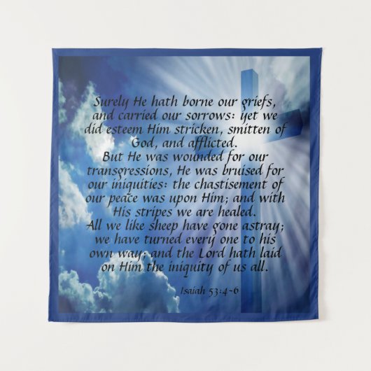 Tenture Ésaïe 53:4-6 (Devant)