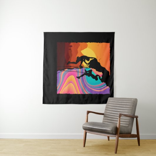 Tenture Escalade murale Retro Escalade Rock (En situation (horizontale))