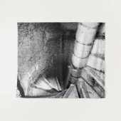 Tenture Escalier spiral noir et blanc (Devant (Horizontal))