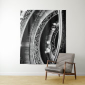 Tenture Escalier spiral noir et blanc (En situation)