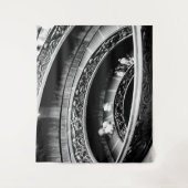 Tenture Escalier spiral noir et blanc (Devant)