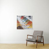 Tenture Escaliers en spirale multicolores (En situation (horizontale))