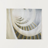 Tenture Escaliers noirs et blancs en spirale (Devant (Horizontal))