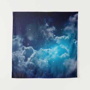 Tenture Espace ciel nocturne avec nuage et étoile, nuit, b