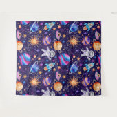 Tenture Espace extra-atmosphérique avec astronaute, Rocket (Devant (Horizontal))