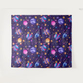 Tenture Espace extra-atmosphérique avec planètes, étoiles (Devant (Horizontal))