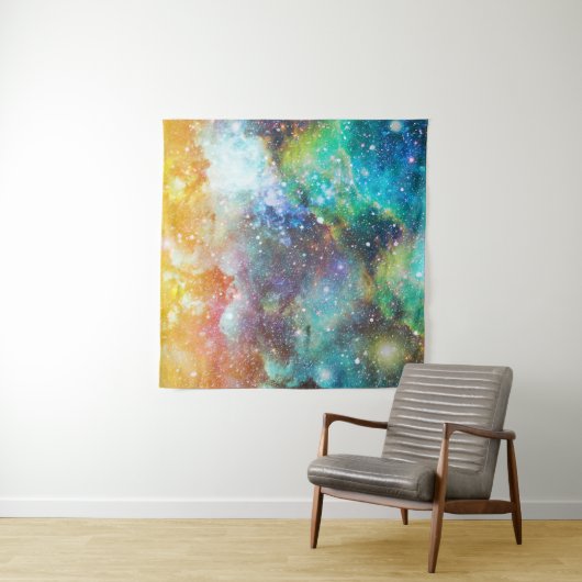 Tenture Espace futuriste, arrière - plan nébuleux étoilé. (En situation (horizontale))