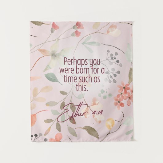 Tenture Esther 4:14 Art de verset biblique chrétien (Devant)