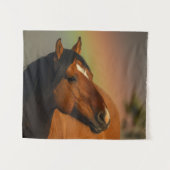 Tenture Étalon sauvage, Lumière dorée et Arc-en-ciel (Devant (Horizontal))