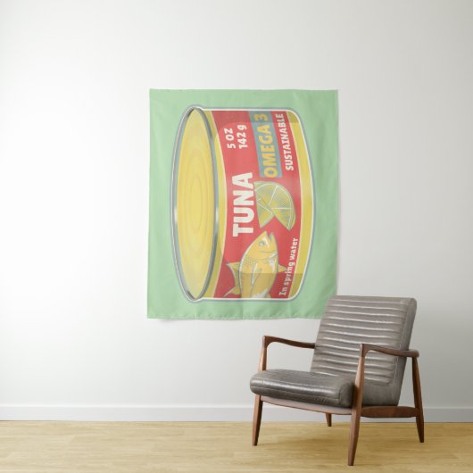 Tenture Étanche de thon en conserve de poisson rétro (En situation)