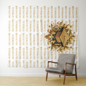 Tenture Étape de graduation de la Parties scintillant d'or (En situation (horizontale))