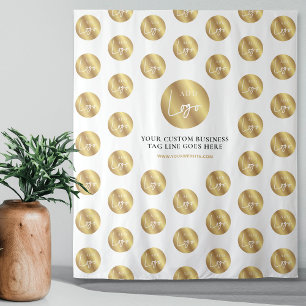 Tenture Étape de Logo d'Entreprise et Répétition Effet Or 