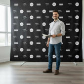 Tenture Étape et répéter les logos du commanditaire de l'e