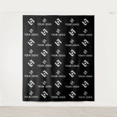 Tenture Étape et répétition du logo d'entreprise noir (Devant)