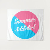 Tenture Été Addicité, rose et bleu design (Devant (Horizontal))