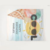 Tenture Été frais | Anniversaire de glace de plage tropica (Devant (Horizontal))