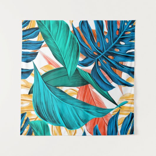 Tenture été tropical feuille exotique (Devant)