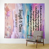 Tenture Eternal Vows by the Sea – Beach Wedding Backdrop (En situation (horizontale))