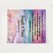 Tenture Eternal Vows by the Sea – Beach Wedding Backdrop (Devant (Horizontal))