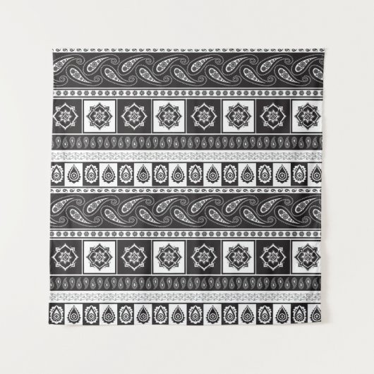 Tenture Ethnic Black White : Motif intemporel (Devant)