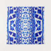 Tenture Ethnic Indigo Arrow Native Motifs (Devant (Horizontal))