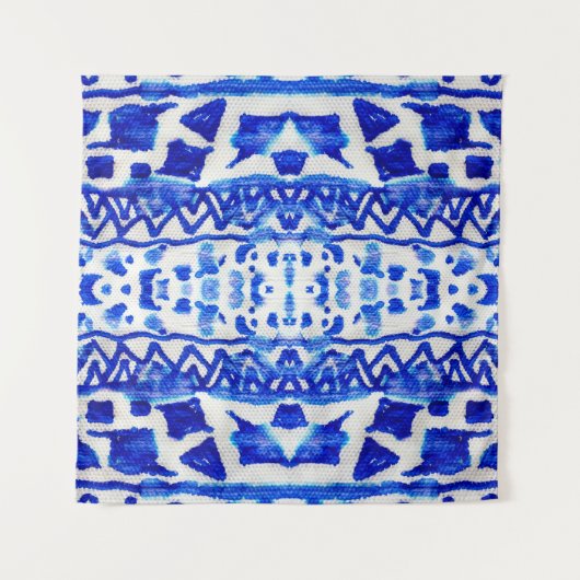 Tenture Ethnic Indigo Arrow Native Motifs (Devant)