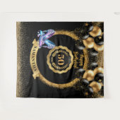 Tenture Étincelle 50e anniversaire fond rose hauts talons (Devant (Horizontal))