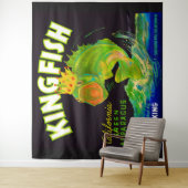 Tenture étiquette de caisse d'asperges de Kingfish dans le (En situation)