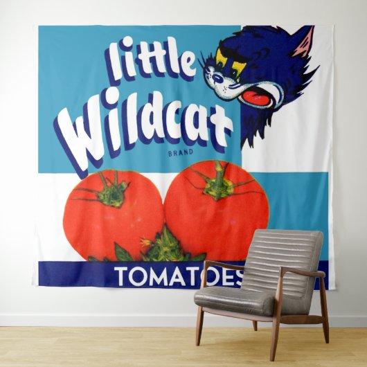 Tenture Étiquette de caisse de tomates Little Wildcat (En situation (horizontale))