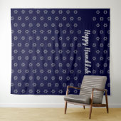 Tenture ÉTOILE DE DAVID | Joyeux Hanoukka Bleu | Fond (En situation (horizontale))