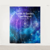 Tenture Etoile de David Purple Blue Galaxy Fond photo (Devant)