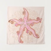 Tenture Étoile de mer et pastel rose corail (Devant)