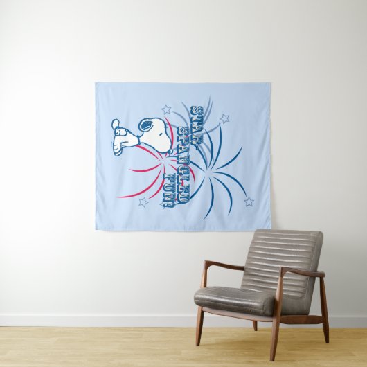 Tenture Étoile Snoopy Fun Spangé (En situation (horizontale))