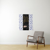 Tenture Étoiles Bleues Avec Photo De Message Anniversaire (En situation)