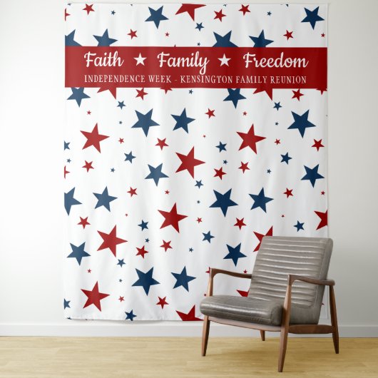 Tenture Étoiles chrétiennes patriotiques Toile de fond pou (En situation)