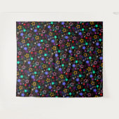 Tenture Étoiles Colorées Noires (Devant (Horizontal))